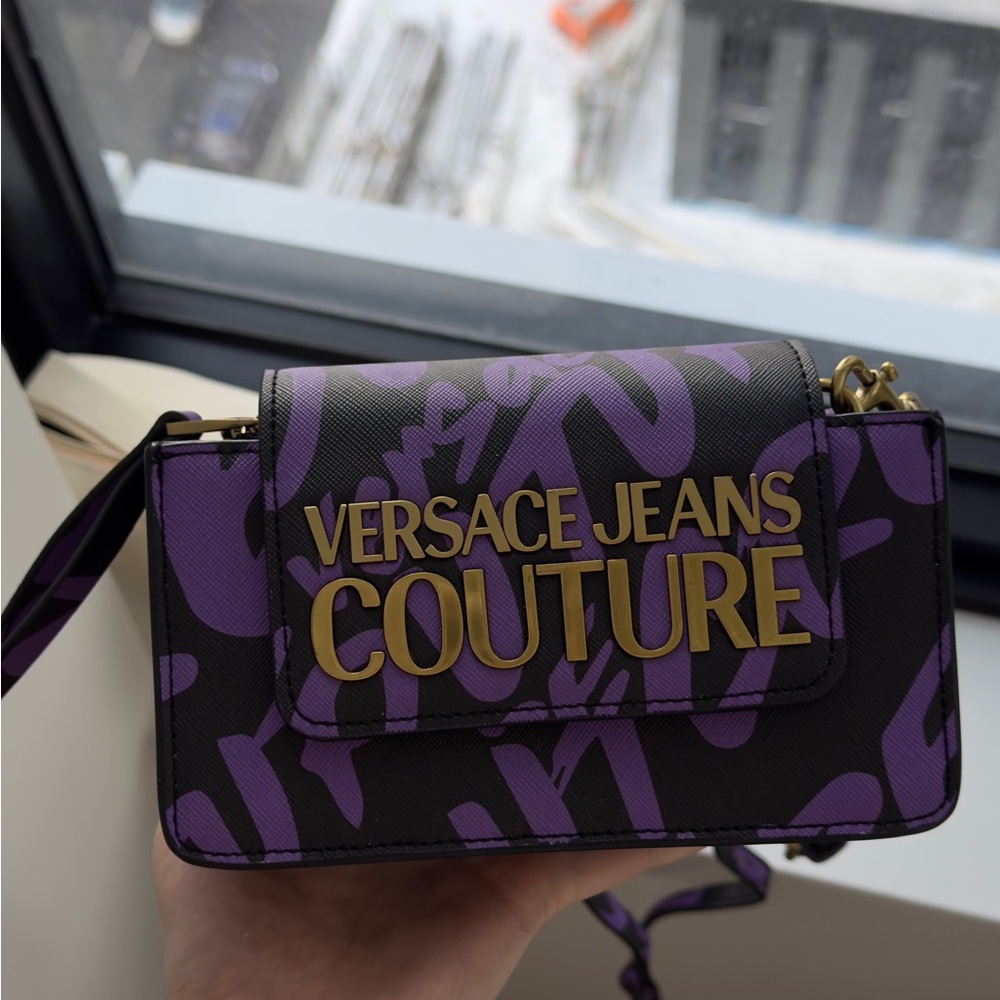 Versace Jeans Couture Black and Purple Crossbody Bag